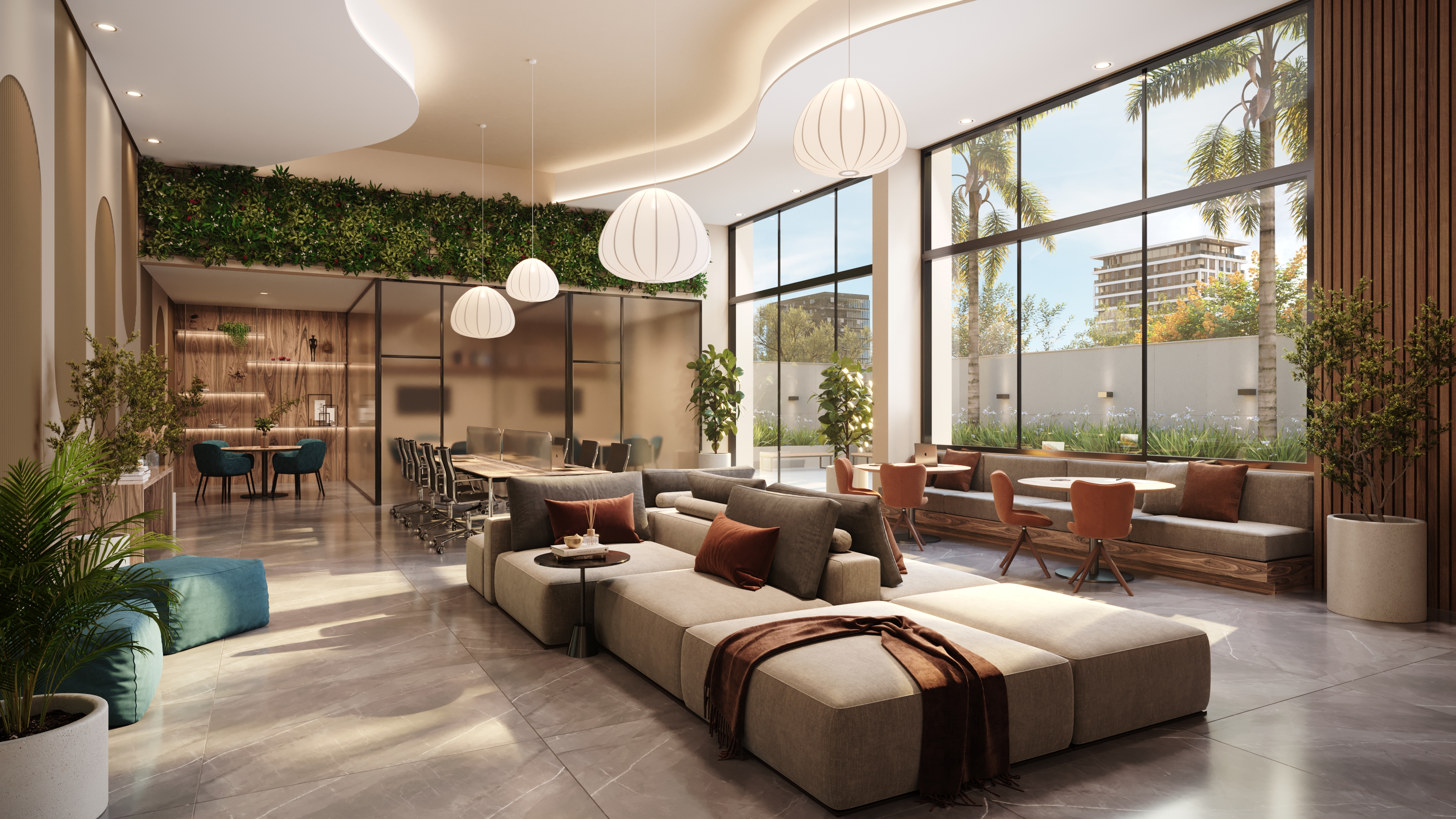 Render de arquitetura de apartamento decorado — imagem 3D interna